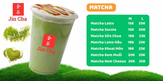 Menu Matcha Jin Cha Cà Mau