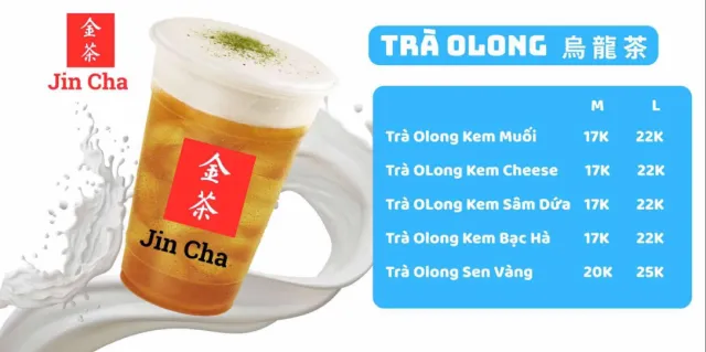 Menu Trà Oolong Jin Cha Cà Mau
